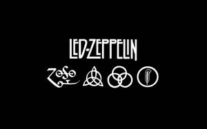 黑色背景上的Led Zeppelin樂隊標誌和符號