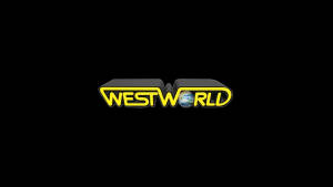 Westworld 標誌，W中有地球儀，黑色背景