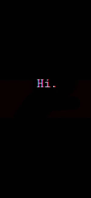 故障文字 hi 帶有暗色調的手影。