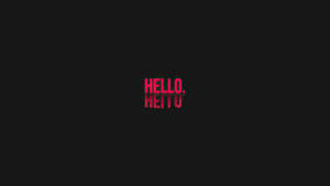 粉紅色文字 hello 和 heitou 在黑色背景上帶有倒影