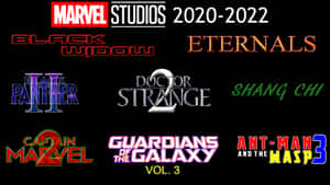 2020年至2022年Marvel Studios電影標題的集合，以風格化標誌顯示。 — 漫威超級英雄 壁紙