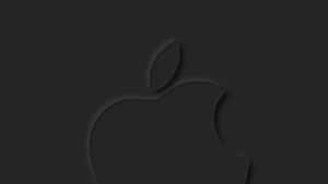 極簡黑色Apple標誌，帶柔和陰影效果