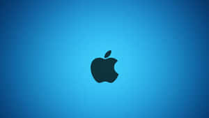 黑色Apple標誌在藍色漸變背景上