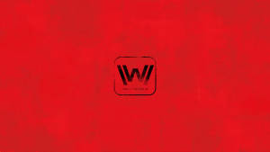 帶有紋理的紅色背景上的Westworld標誌