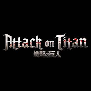 黑色背景上帶有血濺效果的Attack on Titan動畫標誌。 — 進擊的巨人 壁紙