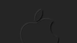 極簡黑色Apple標誌，在深色背景上帶有微妙陰影效果