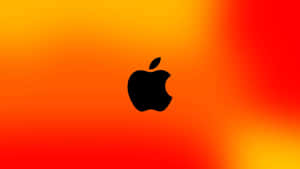 黑色Apple標誌在溫暖漸變背景上