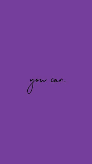 紫色背景，上面有手寫字體 you can